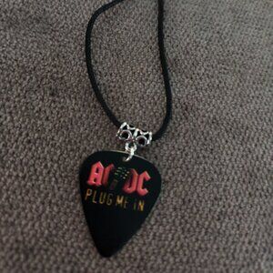 AC/DC PLUG ME IN GUITAR PICK NECKLACE